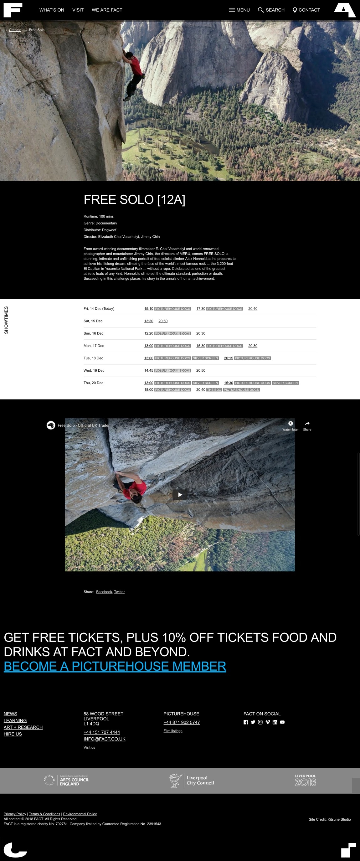 FACT Liverpool - Film page designed by Kitsune Studio