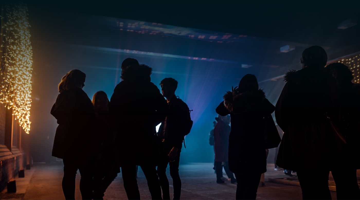 People enjoying the Eclipse room at Hinterlands